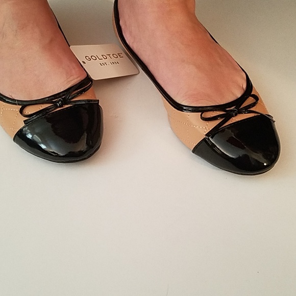 Flat Black Bow-Tie Camel Shoes - Picture 4 of 8